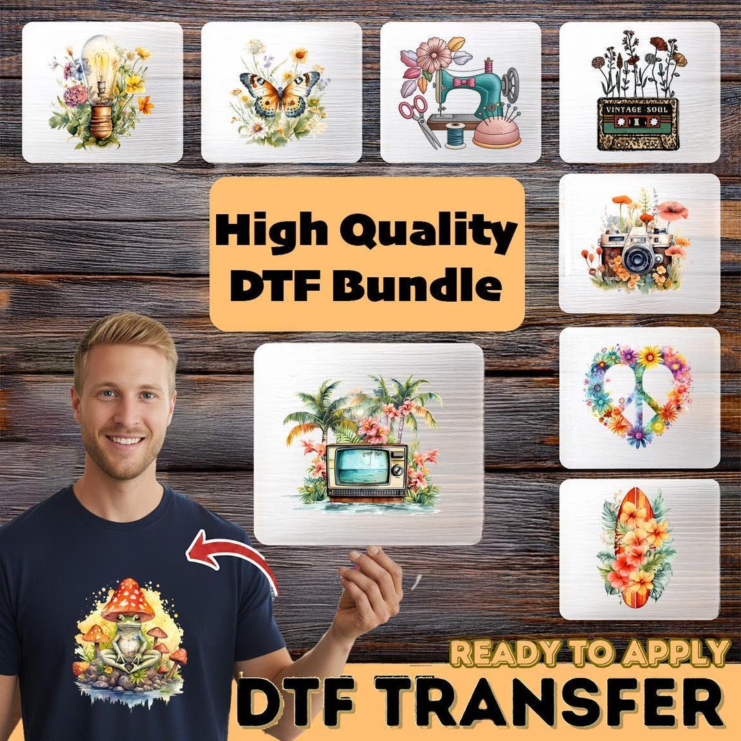 Retro Flower DTF Transfer for Shirt, Groovy 70s Floral Iron On, Vintage ...