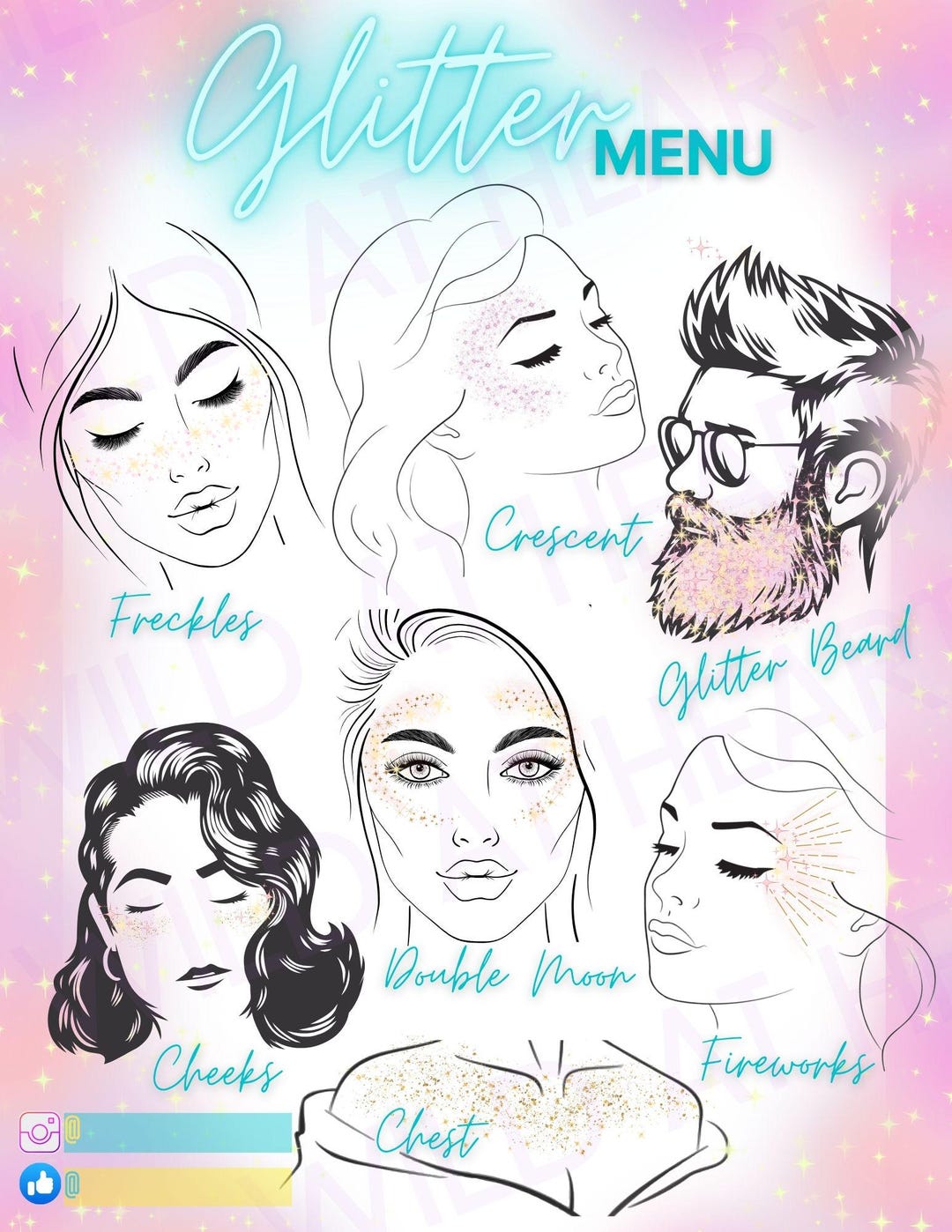 Glitter Menu - Etsy