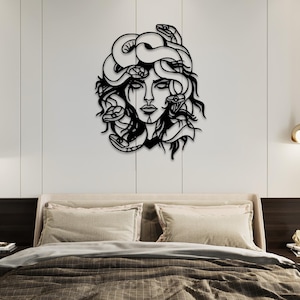 Medusa Metal Wall Art | Greek Mythology Wall Decor | Iconic Metal Decor | Above Bed Decor | Living Room Decor | Christmas Gift |Gift for Her