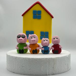 Figura de azúcar Peppa Pig, figura de tarta, decoración de azúcar, decoración de tarta, Peppa Pig, cerdita, infantil, dibujos animados, Masha y el Oso, pollo
