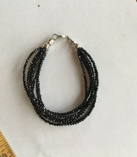 Black And Silver Bead Bracelet - image 1