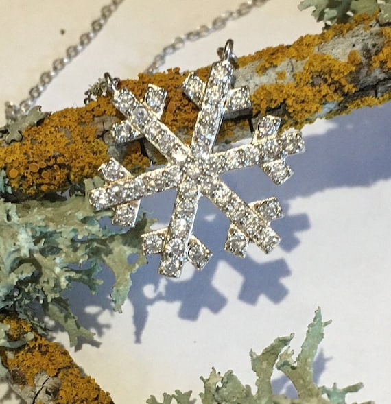 CZ Sterling Snow Flake Necklace