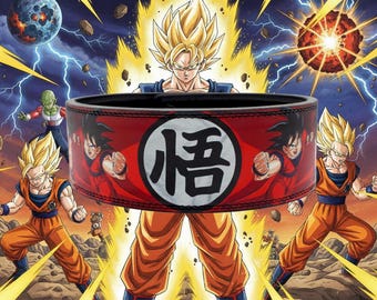 Anime Powerlifting Belt | Saiyan-Inspired Leather Gym Belt