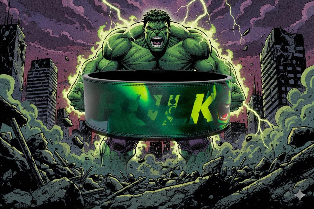 Green Titan Power Lever Belt | Comic-style Gym Waist Support - Etsy