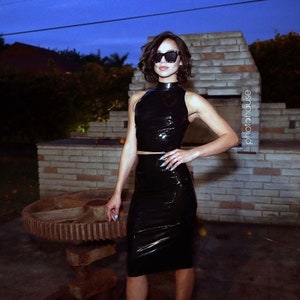 MaggieDelena Latex crop top