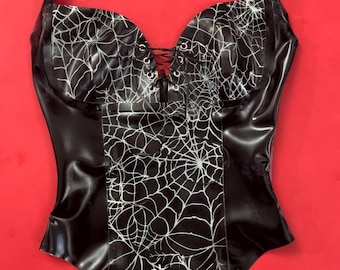 Arachnid Latex Thong Bodysuit