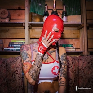 MaggieDelena latex cat eye hood