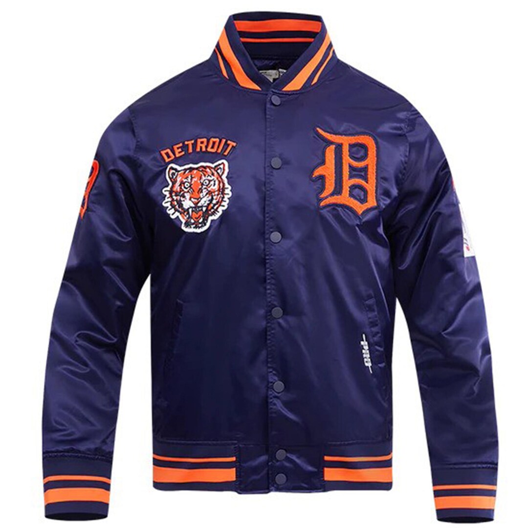 Detroit Tigers Satin Varsity Jacket: Retro Baseball Bomber