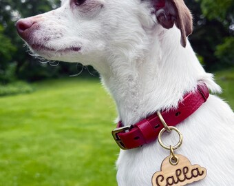 Maple Wood Pet ID Tag: Custom Dog Name Charm, Backpack Accessory – TailgotchiArt