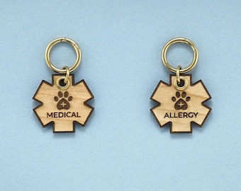 Star of Life Pet ID Tag: Medical Alert, Allergy Engraved Name – TailgotchiArt