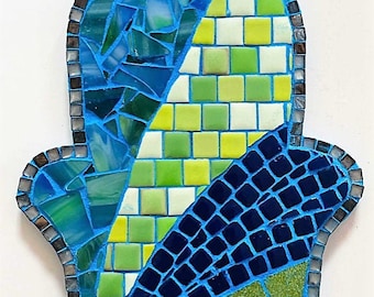 Mosaik Hamsa, personalisiertes Mosaik Jejuda, Mosaikkunst, Wählen Sie einen Namen (oder nicht), personalisierte Hamsa, personalisiertes jüdisches Geschenk, jüdisches Geschenk