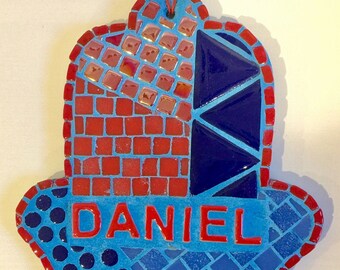 Mosaik Hamsa, personalisiertes Mosaik Jejuda, Mosaikkunst, Wählen Sie einen Namen (oder nicht), personalisierte Hamsa, personalisiertes jüdisches Geschenk, jüdisches Geschenk