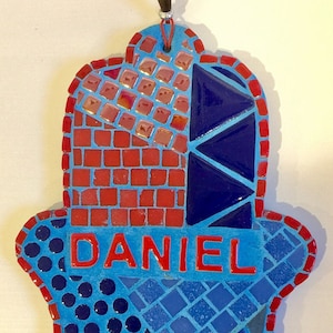 Mosaic Hamsa, Personalized Mosaic Judaica, Mosaic Art, Choose a Name (or not), Personalized Hamsa, Personalized Jewish Gift, Jewish Gift