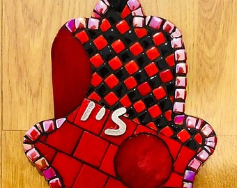 Mosaik Hamsa, personalisiertes Mosaik Jedaica, Mosaikkunst, Wählen Sie einen Namen, personalisierte Hamsa, personalisiertes jüdisches Geschenk,Judaica Kunst, jüdisches Geschenk