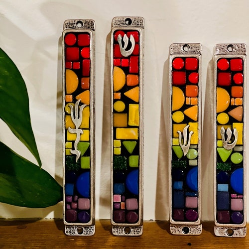 Mosaic Handmade Mezuzah Mosaic Art Judaica Judaic Art Etsy