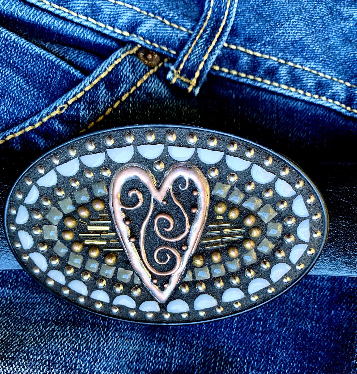Mosaic Belt Buckle ,belt Buckle, Mosaic Design, Statement Belt Buckle