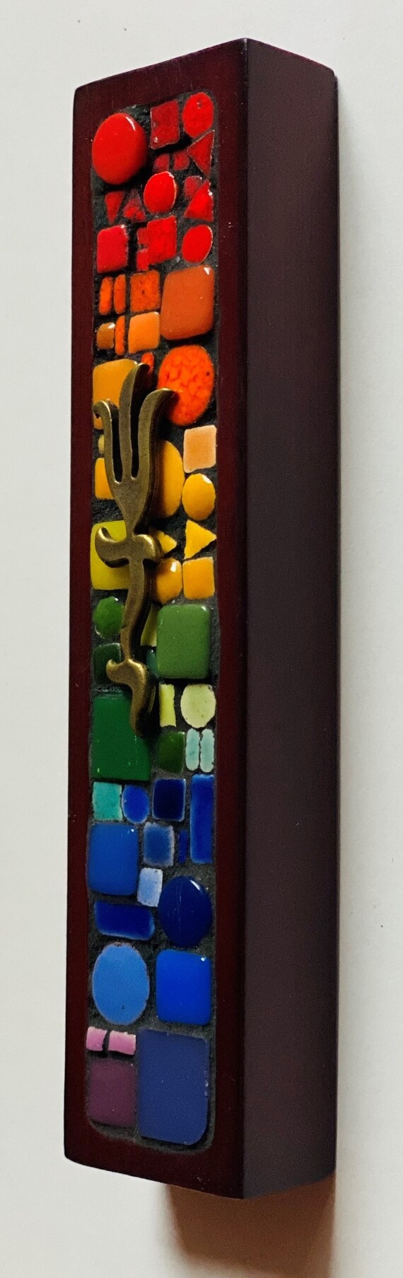 Jai Une Mezouza A La Maison Mezuzah en mosaïque faite à la main Mezouza en mosaïque Art - Etsy France
