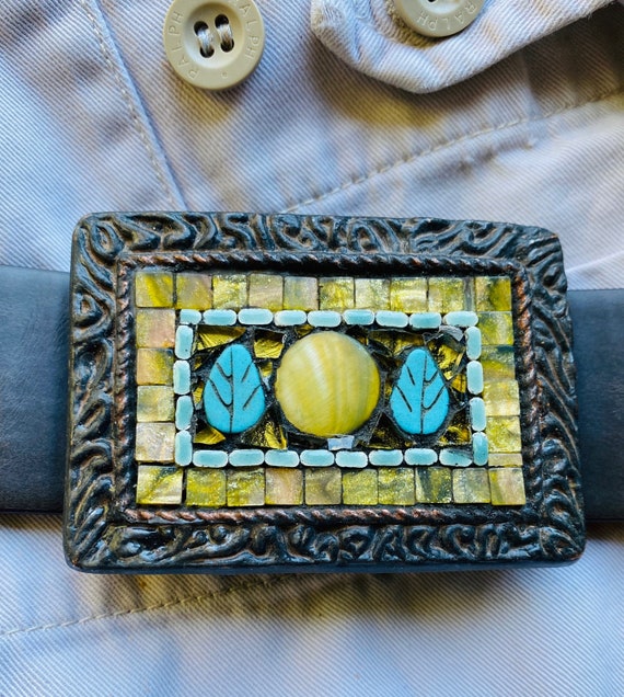 Mosaic Belt Buckle ,belt Buckle, Mosaic Design, Statement  display picture 3