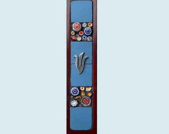 Mosaik handgemachte Mesusa, Jejuda, Mosaik-Mesusa, Mosaikkunst, jüdische Kunst, jüdische Geschenke, Mosaik Jedaica, Mesusa-Kunst, jüdische Kunst