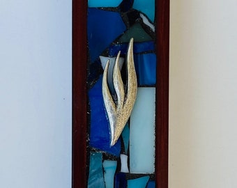 Mosaik handgemachte Mesusa, Jejuda, Mosaik-Mesusa, Mosaikkunst, jüdische Kunst, jüdische Geschenke, Mosaik Jedaica, Mesusa-Kunst, jüdische Kunst