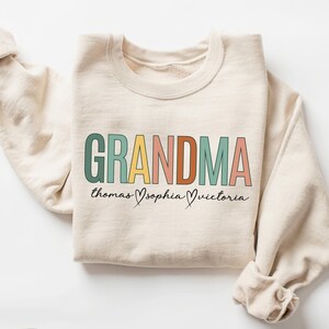 Personalized Grandma Sweatshirt: Retro Custom Name Gift