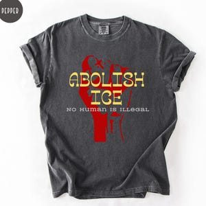Abolish Ice No Human Is Illegal Shirt Aesthetic Shirt End Ice Political Shirt Immigrant Human Rights Shirt Social Justice Comfort Colors Tee