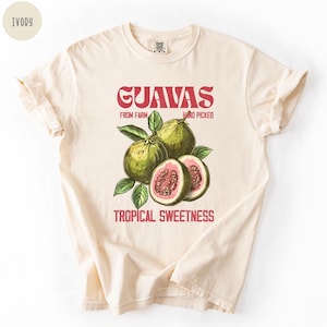 Retro Guavas Graphic T-Shirt - Comfort Colors Exotic Fruit Tee