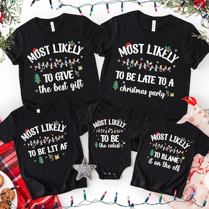 140 Zitate Wahrscheinlich zu Weihnachten Shirts, lustige Weihnachts-T-Shirts, passendes Familien-Weihnachts-Shirt, Weihnachtsgeschenk-Familien-Pyjamas