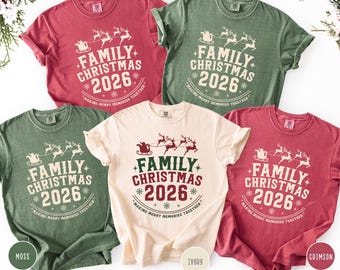 Custom Family Christmas 2026 Shirts, Retro Comfort Colors® Family Reunion Shirts, Matching Christmas Vacation Tee, Xmas Gift for Family