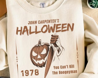 Halloween 1978 Michael Myers Sweatshirt: Horror Movie Spooky Crewneck, John Carpenter Pumpkin Sweater, Spooky-Season