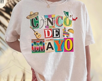 Camiseta Comfort Colors® Cinco de Mayo, Camiseta con estampado de fiesta mexicana, Camiseta para fiesta mexicana, Regalo para amigo mexicano, Camiseta del Carnaval Mexicano del 5 de mayo