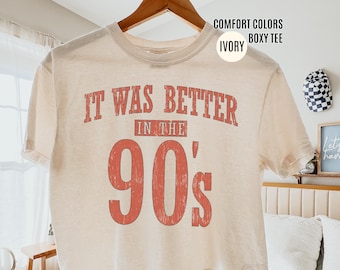 Comfort Colors® It Was Better in the 90s Cropped, Retro 90's Boxy Tee, Distressed Bestselling Retro Graphic Crop Top, Vintage 90s Kids Crop