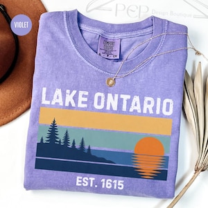 Comfort Colors® Lake Ontario Tee, Anti Trump Shirt, Lake Ontario Great Lake Tee, Great Lakes Sunset Graphic T-Shirt, Lake Ontario Forever image 8
