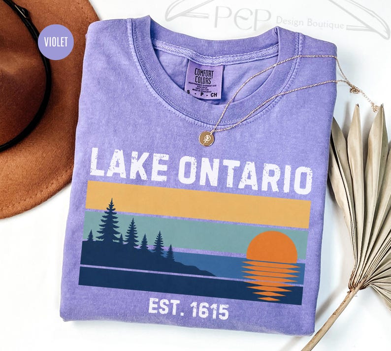 Comfort Colors® Lake Ontario Tee, Anti Trump Shirt, Lake Ontario Great Lake Tee, Great Lakes Sunset Graphic T-Shirt, Lake Ontario Forever image 8