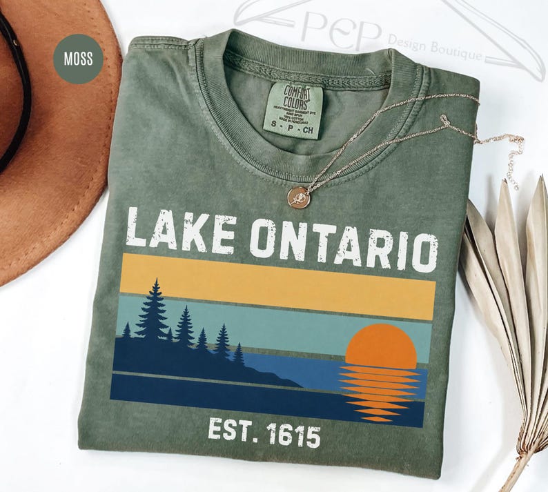 Comfort Colors® Lake Ontario Tee, Anti Trump Shirt, Lake Ontario Great Lake Tee, Great Lakes Sunset Graphic T-Shirt, Lake Ontario Forever image 9