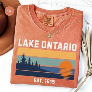 Comfort Colors® Lake Ontario Tee, Anti Trump Shirt, Lake Ontario Great Lake Tee, Great Lakes Sunset Graphic T-Shirt, Lake Ontario Forever image 7