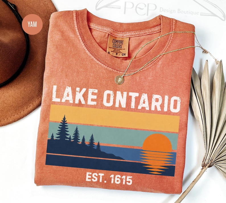 Comfort Colors® Lake Ontario Tee, Anti Trump Shirt, Lake Ontario Great Lake Tee, Great Lakes Sunset Graphic T-Shirt, Lake Ontario Forever image 7