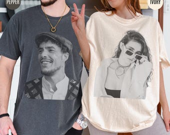 Comfort Colors Personalized Photo Shirt, Vintage Custom Picture Shirt, Gift for Boyfriend, Girlfriend Face Shirt, Your Own Picture Idea Tee