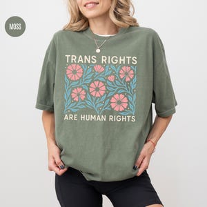 Trans Rights Are Human Rights Shirt: Floral Social Justice Tee image 4