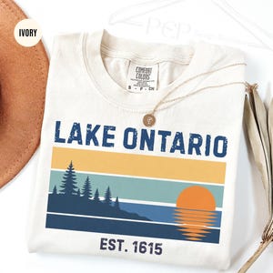Comfort Colors® Lake Ontario Tee, Anti Trump Shirt, Lake Ontario Great Lake Tee, Great Lakes Sunset Graphic T-Shirt, Lake Ontario Forever image 5