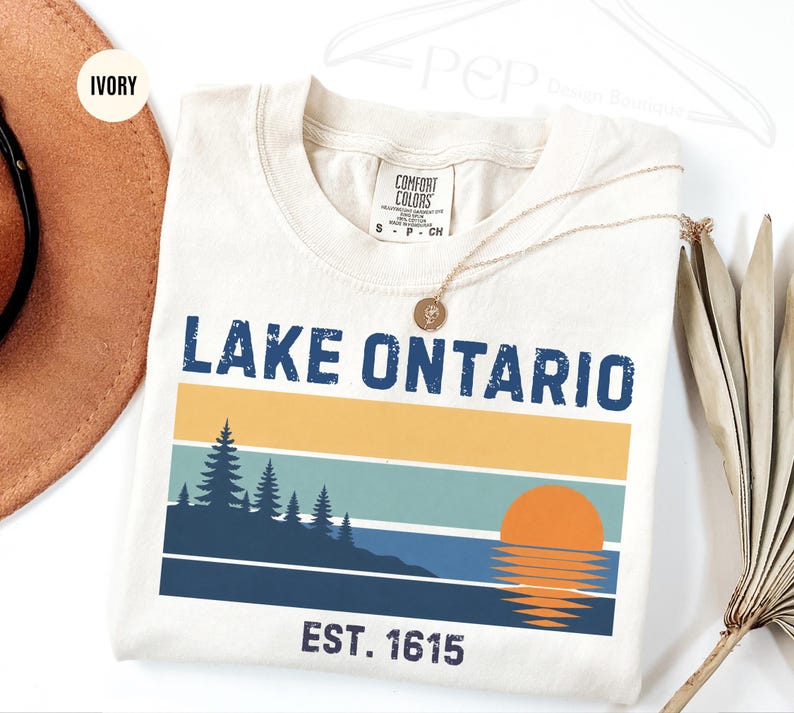 Comfort Colors® Lake Ontario Tee, Anti Trump Shirt, Lake Ontario Great Lake Tee, Great Lakes Sunset Graphic T-Shirt, Lake Ontario Forever image 5
