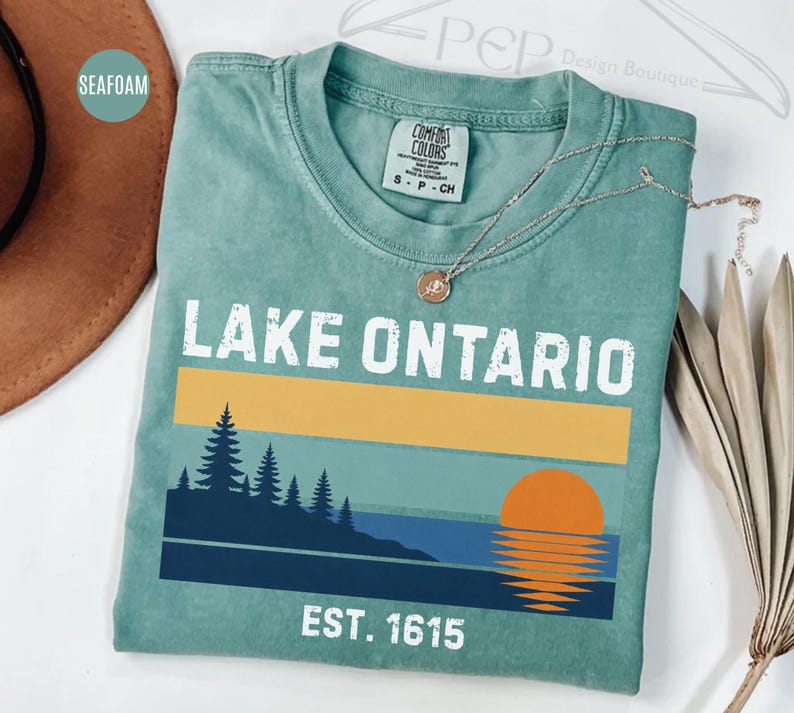 Comfort Colors® Lake Ontario Tee, Anti Trump Shirt, Lake Ontario Great Lake Tee, Great Lakes Sunset Graphic T-Shirt, Lake Ontario Forever image 3