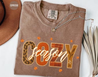 Camisa cómoda de temporada con colores cómodos: camiseta con gráfico retro de otoño