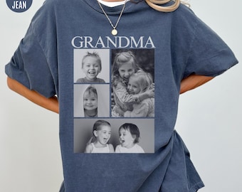 Custom Grandkids Photo Shirt: Comfort Colors Grandma Gift