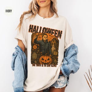 Retro Michael Myers Halloween Shirt: Comfort Colors Horror Movie Tee