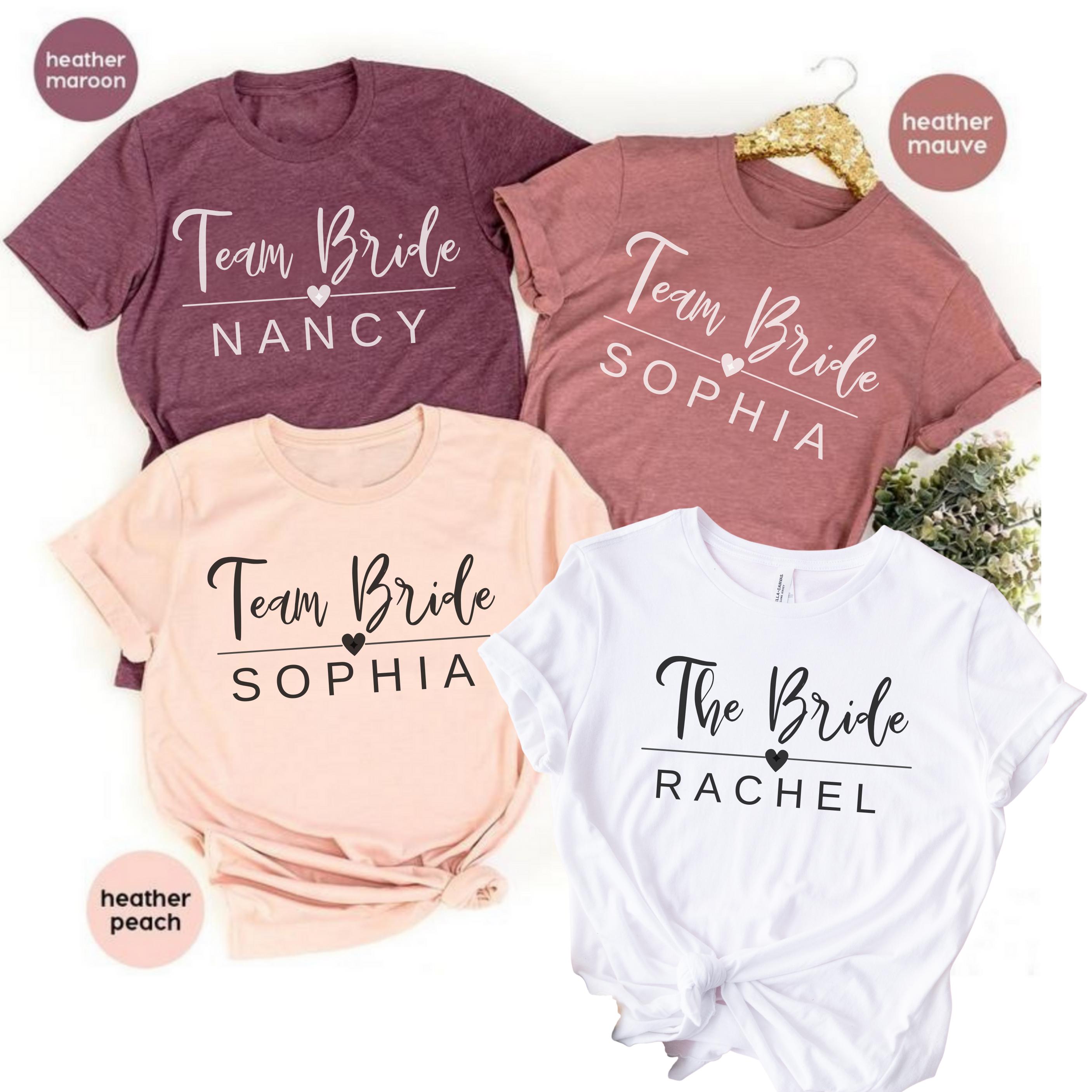 Personalized Team Bride Shirts: Custom Hen Party T-shirts, Matching ...