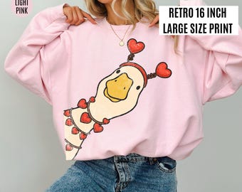 Bluza z nadrukiem retro z gęsią walentynkową, zabawna koszulka z gęsią walentynkową, sublimacja walentynkowa, koszulka XoXo Be Mine, słodka koszulka retro z gęsią miłosną