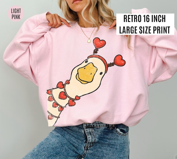 Retro Valentine Goose Sweatshirt, Funny Valentine Goose Shirt, Valantine's Day Sublimation, XoXo Be Mine Shirt, Cute Goose Retro Love Shirt