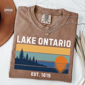 Comfort Colors® Lake Ontario Tee, Anti Trump Shirt, Lake Ontario Great Lake Tee, Great Lakes Sunset Graphic T-Shirt, Lake Ontario Forever image 2