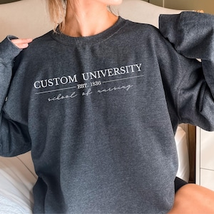 Custom University Sweatshirt, Custom College Sweatshirt, Custom Design University Sweatshirt, Personalized College Program Shirt, College Te